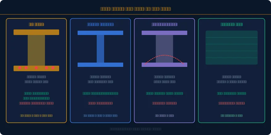 comparison of rc beam steel i-beam prestressed beam and glulam timber beam types
